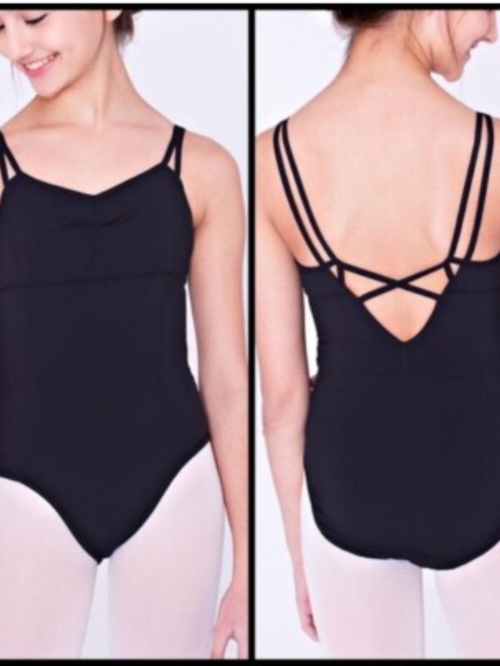 Ivivva/Lululemon black leotard with strappy back - size 12